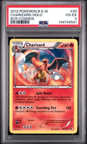 2012 POKEMON B&W BOUNDARIES CROSSED COSMOS #20 CHARIZARD-HOLO PSA 4