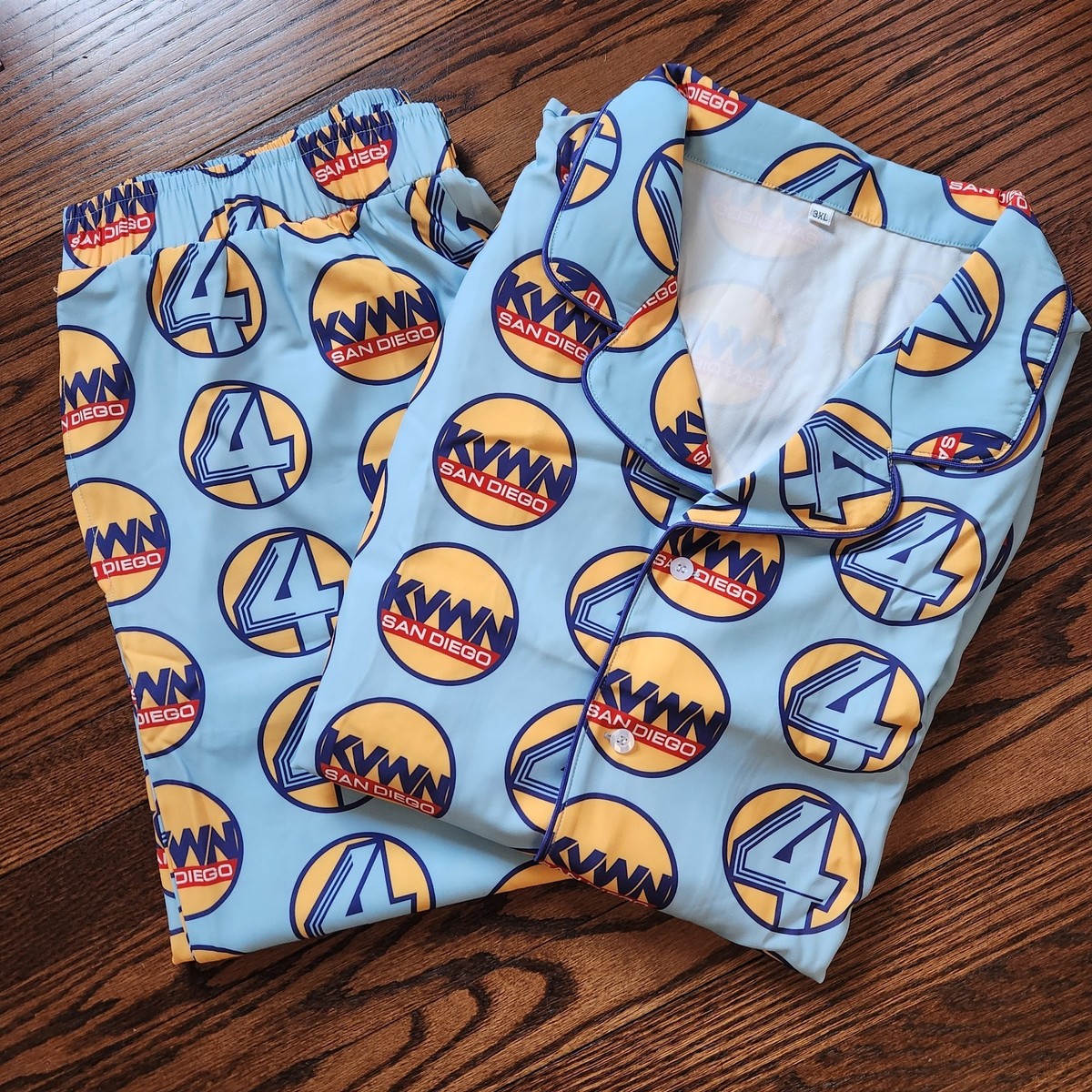 NEW Ron Burgundy Pajama Set Anchorman - The Movie KVWN San Diego