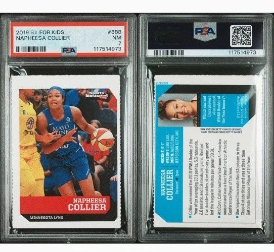 NAPHEESA COLLIER ROOKIE 2019 SPORTS ILLUSTRATED For Kids WNBA LYNX PSA 7 - Image 3 of 3