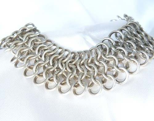 Vintage Sterling Silber 925 Kettenhemd Kette Gliederarmband 7" - Bild 9 von 24