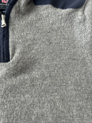 Vineyard Vines Boys Merino Wool Blend 1/4 zip Sweater Gray Blue XS Extra Small - Picture 3 of 14