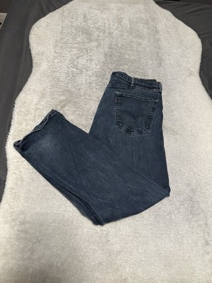 Levis 505 Mens Blue Straight Jeans Size 40x30 Cotton Denim Pants Stretch