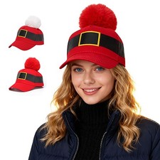Novelty Santa Claus Baseball Cap / Hat - Christmas Holiday Adjustable Headwear