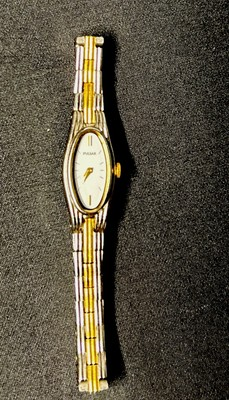 #ad Vintage Rare Oval Thin Pulsar Silver Tone Stainles V220 x007 Dainty Petite Watch $95.99