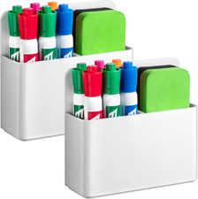 2 Pcs Magnetic Dry Erase Marker Holder for Whiteboard, Plastic Magnetic Pen Hold