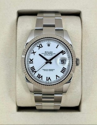 PAPERS MINT Rolex DateJust 126334 White Roman Oyster White Gold Fluted 41mm 2025