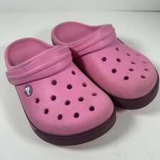 Crocs Crocband Clogs Kids Ballerina Pink Rubber Slip-On Lightweight Comfort - J3