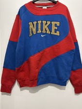 Nike Reworked Vintage Crew neck Sweatshirt In Burgundy & Grey Size Men Medium