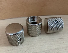 Guyker Lot of 3 Nickel Flat Top Electric Guitar Pot Control Knobs 6.5mm Shaft