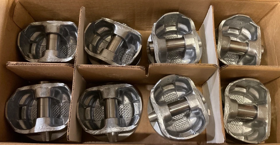 🔥 NEW FEDERAL MOGUL STERLING H345NCP PISTON SET W/ WRIST PINS / 350 CHEVY .030 - Image 3 of 4