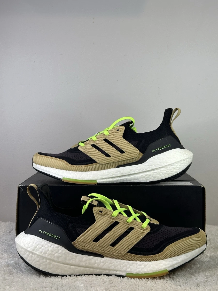 adias Ultraboost 21 Core Black/Beige Tone/Signal Green for 