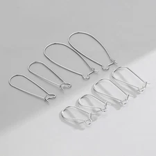925 Sterling Silver Kidney Earwire Hook Drop Earring Findings 2pcs/A Pair DIY