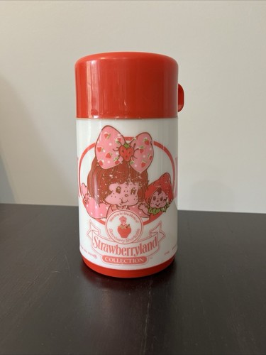 Vintage Strawberry Shortcake Berrykin Plastic Thermos for Lunchbox Aladdin