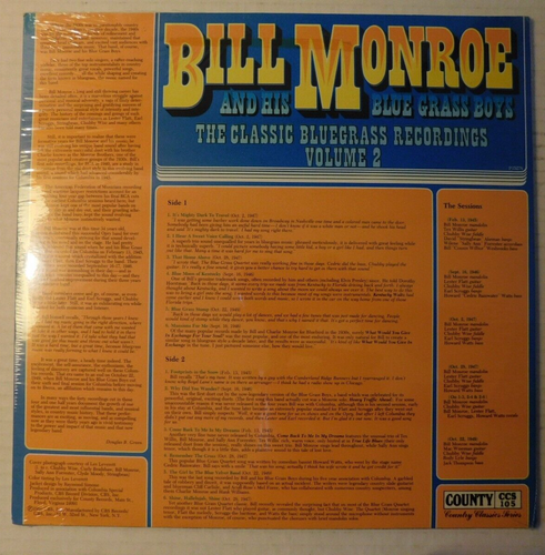 SEALED 1980 LP Bill Monroe and His Blue Grass Boys Volume 2 CCS-105 CBS Records - Picture 2 of 2