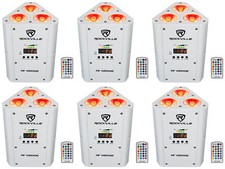 6 Rockville RF WEDGE WHITE RGBWA UV Battery Wireless DMX DJ Up Lights RF Remotes