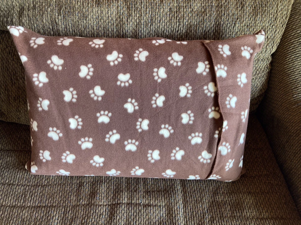 Funda de almohada estándar de lana hecha a mano para niños marrón cachorro perro gato gatito patas animal Foto 2 de 4