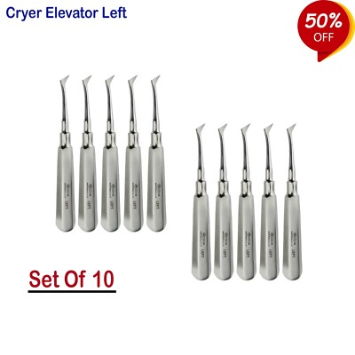 Dental Cryer Elevators Left Surgical Oral Surgery Tooth Root Elevators Set Of 10