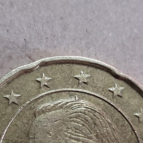 MONETA 20 EUROCENT CENTESIMI 2002 BELGIO ERRORE DI CONIO ECCESSO METALLO - Foto 3 di 6