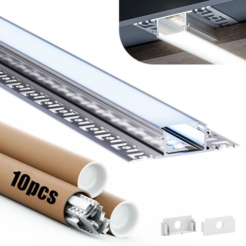 Aluminium Profil Trockenbau Unterputz Leiste Rigips 10-Stück 2m für LED Streifen