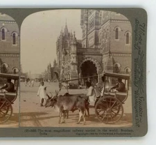 Varied Method Travel an Ekka In Bombay India Underwood Stereoview c1908