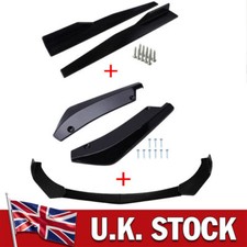 Side Skirt+Rear Lip+Front Bumper Body kit Spoiler Splitter Black for most of car