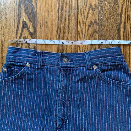 Vintage 60s 70s Levis White Tab Womens Size 9 Striped Denim Skirt 96554-9764 - Picture 7 of 8