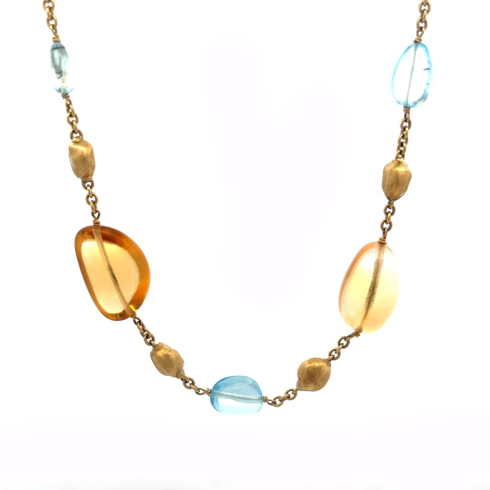 6695 Marco Bicego Siviglia 18k Gold Gems Necklace Yellow Bead Motifs - Image 4 of 4