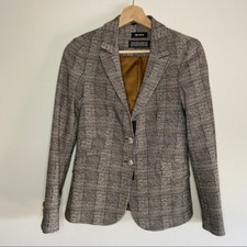 Mos Mosh Grey Tartan Fitted Blazer