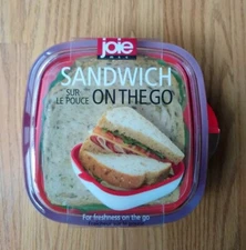 Joie Sandwich On The Go Container Box Red White Clear NEW NIP
