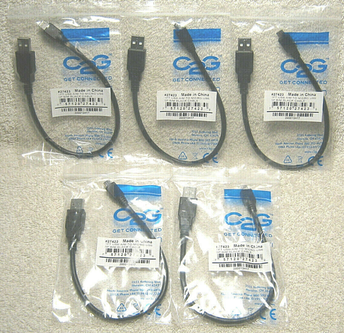 C2G 1FT USB 2.0 A TO MICRO-USB B CABLE - USB CABLE - PHONE CHARGING CABLE QTY 5 - Picture 8 of 8