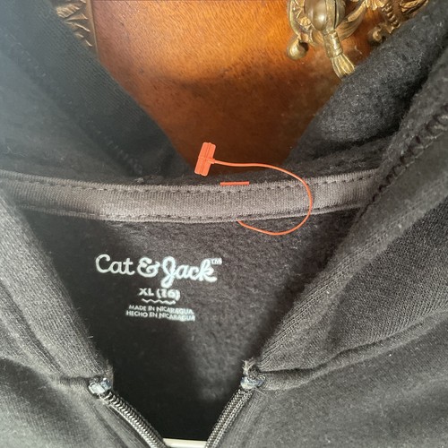 Cat & Jack Boy's Size XL (16) Fleece Zip Up Sweatshirt Black - Picture 2 of 6