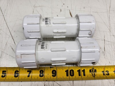 (Pack of 2) NDS CPC-1000 1'' White PVC Compression Coupling CPC Series Brand New