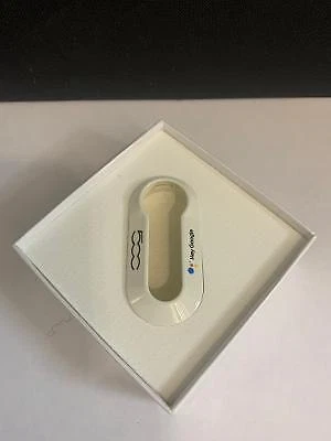 GENUINE FIAT 500 HEY GOOGLE SHINY WHITE KEY COVER OE PART NO 