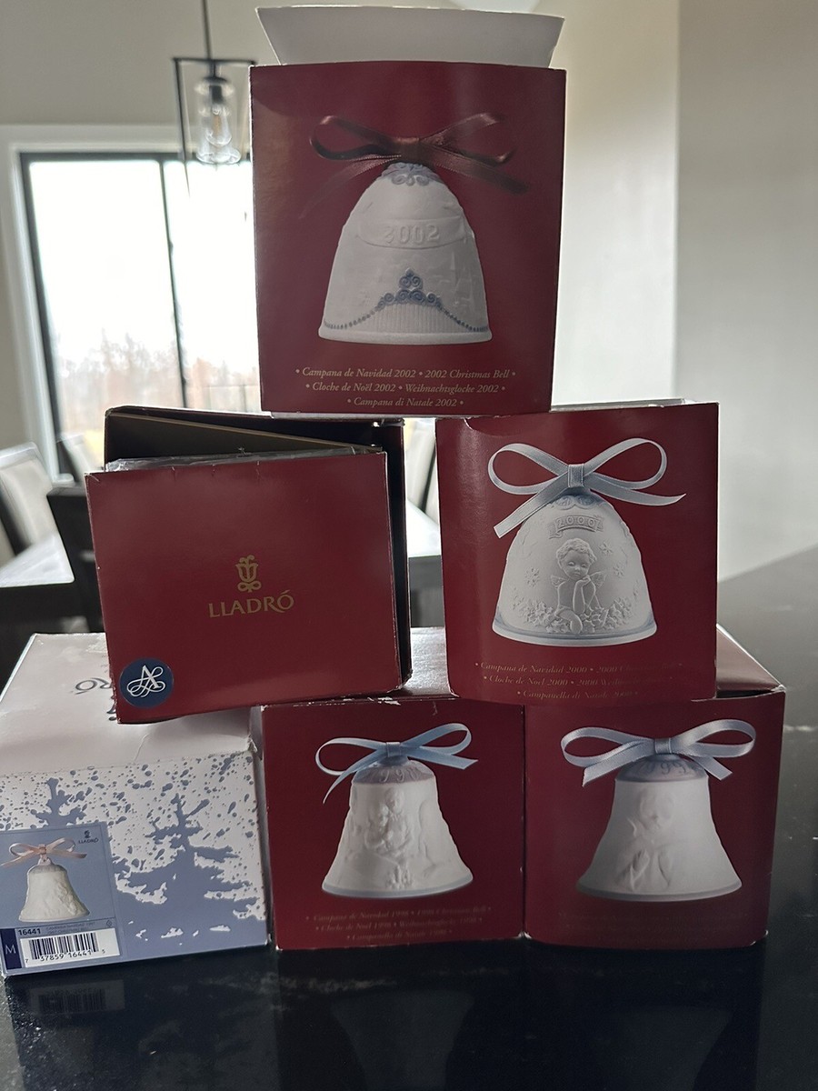 LLADRO1997/2004/2005/2006/2008/クリスマスベル５点 Lladro Christmas bell ornament. Lot of 6. (1997, 1998, 1999, 2000