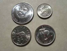 Rabbit  coin set 4 coins  unc Canada Africa animal coin nice starter set hare