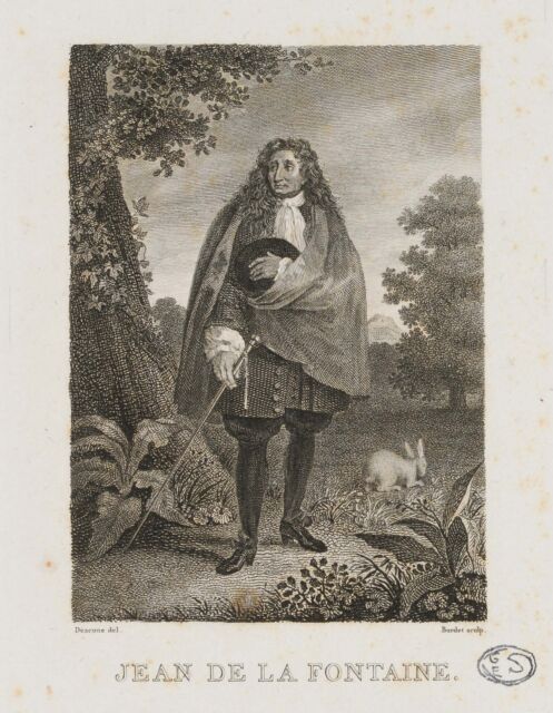 BURDET (*1798) nach DESENNE (*1785) Schriftsteller Jean de La Fontaine KSt.