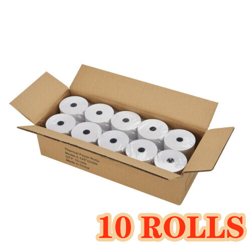 Thermal Paper Receipt Rolls 3-1/8" x 230' White 10 Rolls POS Cash Register Tape - Picture 10 of 11