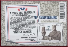 2010 France Block F4493** BF Anniversary The Call Of June 18 1940 De Gaulle MNH