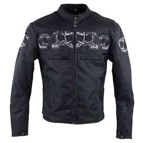 Chaqueta calavera reflectante de alta visibilidad textil para hombre para motociclista - Imagen 1 de 6