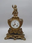 Antique German Hermle Cherub Mantel Clock – Gilt Metal Case – No Pendulum or Key