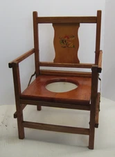 Vintage Foldable Wooden Potty Chair