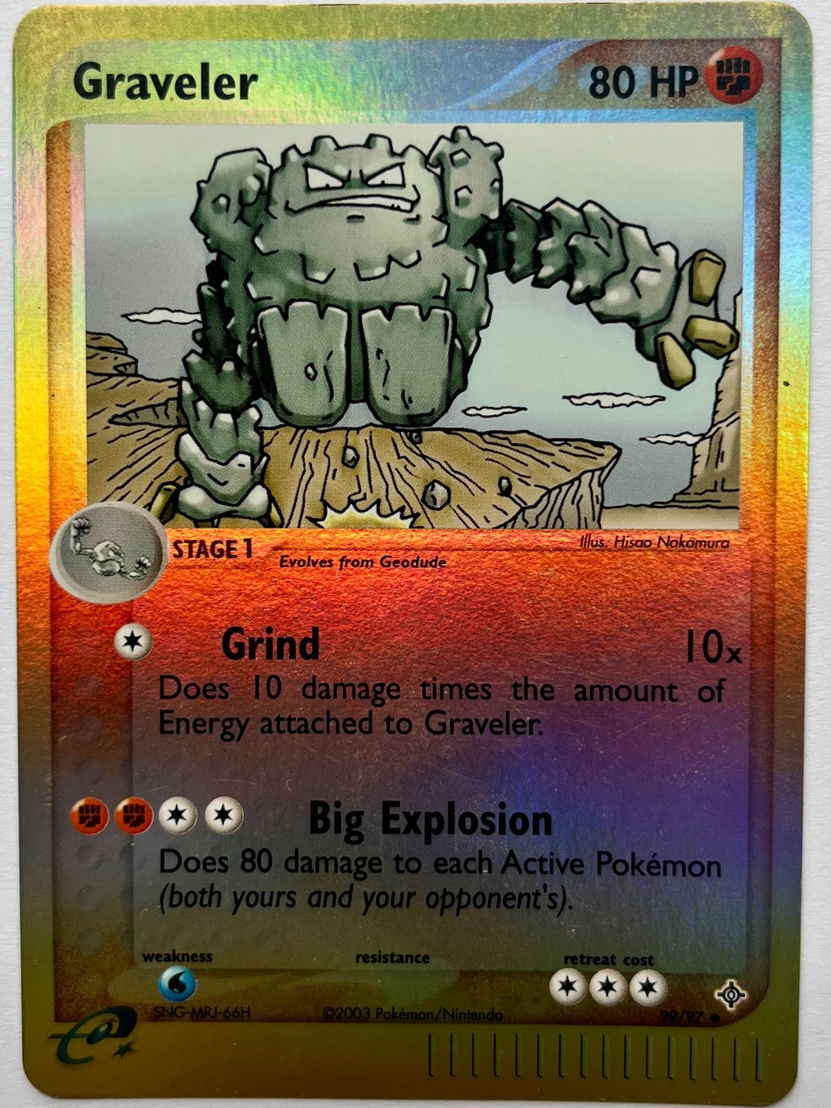 Graveler 29/97 EX Dragon Reverse Holo NM Pokemon TCG