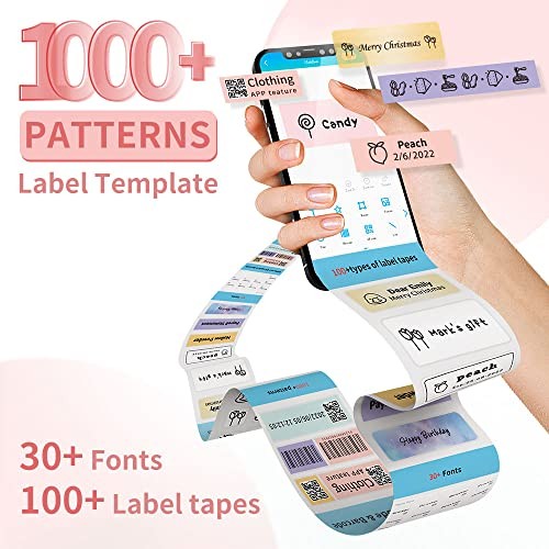 Bluetooth Mini Label Printer D30 Portable Handheld Pink Label Maker Machine