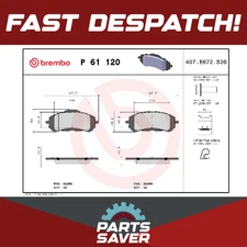 Brake Pads Set fits CITROEN BERLINGO K9 1.6D Front 2018 on Brembo 1610428780 New