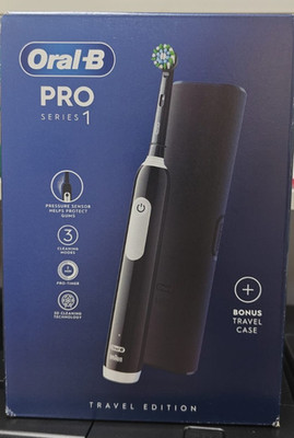 Oral-B Pro Series 1 Schwarz Wiederaufladbare Elektrische Zahnbürste + Reiseetui