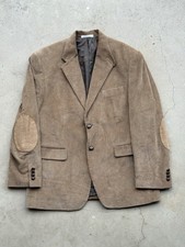 Lauren Ralph Lauren Corduroy Blazer 40S Brown Sport Coat Elbow Patches Vintage