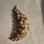 Vintage Trifari Brooch Gold Tone Imitation Pearl Signed Fashion Jewelry