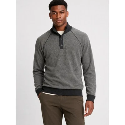 Vince Birdseye Button Mock Neck Sweater Size Small Men's
