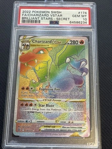 New Listing2022 POKEMON SWORD & SHIELD BRILLIANT STARS #174 CHARIZARD VSTAR PSA 10 read DES