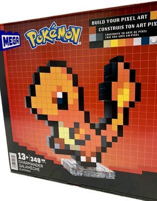MEGA Blocks Pokemon Charmander Pixel Art (HTH76) 349 pcs Sealed New in Box